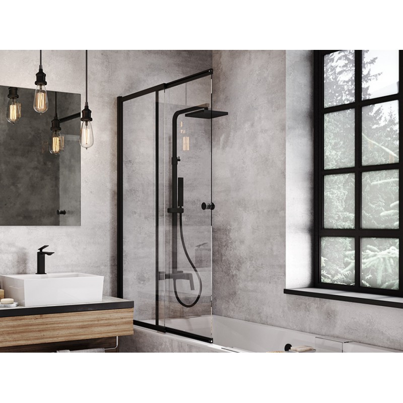 Vaňová zástena EASY SLIDE BLACK