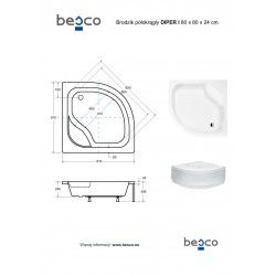 Čtvrtkruhová sprchová vanička DIPER I