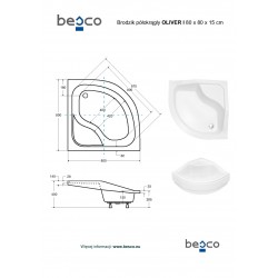 Čtvrtkruhová sprchová vanička OLIVER I