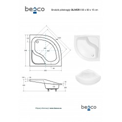 Čtvrtkruhová sprchová vanička OLIVER I