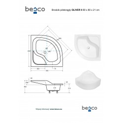 Štvrťkruhová sprchová vanička OLIVER II