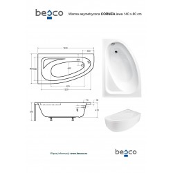 Asymetrická vana CORNEA