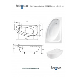 Asymetrická vana CORNEA