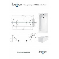 Obdélníková vana CONTINEA