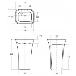 Voľne stojace umývadlo ASSOS GLAM - grafitová