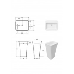 Voľne stojace umývadlo ASSOS S-LINE GLAM - grafitová