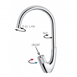 Dřezová stojánková vodovodní baterie SWAN-33