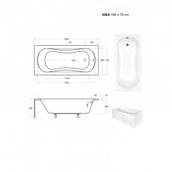 Obdélníková vana ARIA PLUS