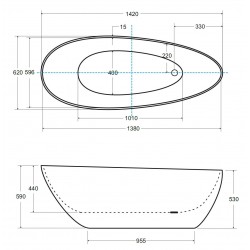 Volně stojící vana GOYA Glam - grafitová