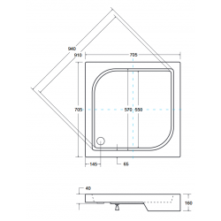 Čtvercová sprchová vanička OSKAR