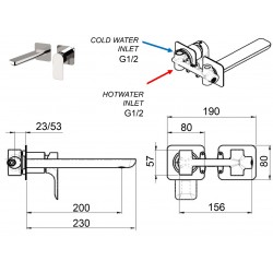 Podomítková umyvadlová baterie  ARNO 15PL