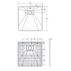 Štvorcová sprchová vanička VEXO - biela