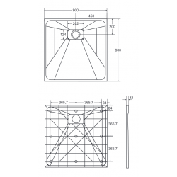 Čtvercová sprchová vanička VEXO - černá