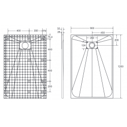 Obdĺžniková sprchová vanička VEXO - čierna