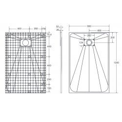 Obdĺžniková sprchová vanička VEXO - čierna