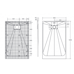 Obdélníková sprchová vanička VEXO - černá
