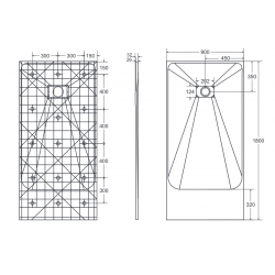 Obdélníková sprchová vanička VEXO - černá