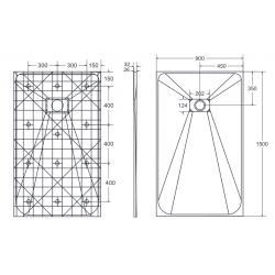 Obdélníková sprchová vanička VEXO - bílá