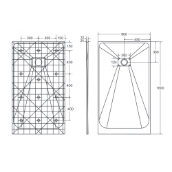 Obdélníková sprchová vanička VEXO - bílá