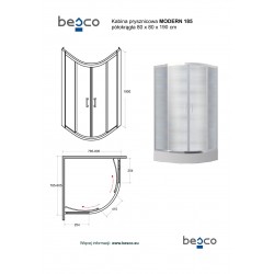 Čtvrtkruhový sprchový kout MODERN 190 BLACK