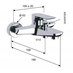 Vanová nástěnná baterie  ARNO 0537 - bílá matná