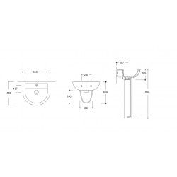 Nástěnné umyvadlo COMPACT 55