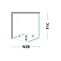 2-křídlé sprchové dveře ESSENCE N2B