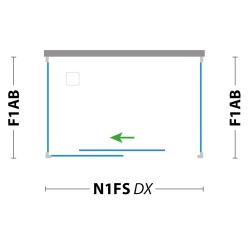 Pevná stěna ESSENCE F1AB pro sprchové zástěny N1FS, N2FS