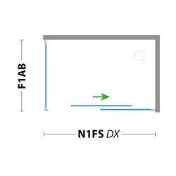 Pevná stěna ESSENCE F1AB pro sprchové zástěny N1FS, N2FS