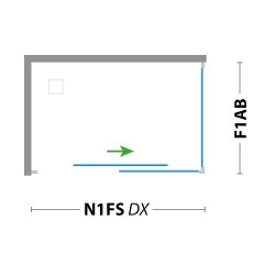 Pevná stěna ESSENCE F1AB pro sprchové zástěny N1FS, N2FS