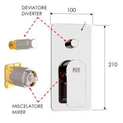 Podomítková sprchová baterie  ARNO 09KB07 - nikl broušený matný
