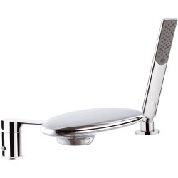 Trojotvorová vaňová batéria s vodopádom ARNO 07UF07 - nikel brúsený matný