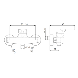Nástěnná sprchová baterie  ARNO 3137 - bílá matná