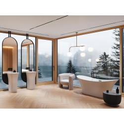 Voľne stojaca vaňa AMBER Glam - strieborná