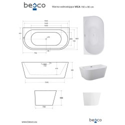 Voľne stojaca akrylátová vaňa VICA
