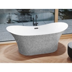 Voľne stojaca vaňa AMBER Glam - strieborná
