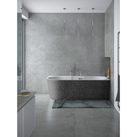 Volně stojící vana ZOYA GLAM, pro instalaci k průběžné stěně je vyrobena ze sanitárního kompozitu (akrylát)