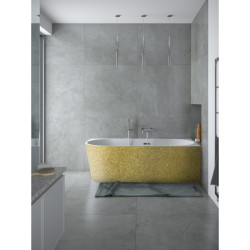 Volně stojící vana ZOYA GLAM, pro instalaci k průběžné stěně je vyrobena ze sanitárního kompozitu (akrylát)
