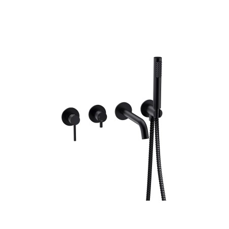 Podomítkový 4-otvorový vanový set VEO černá