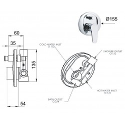 Podomítková baterie  FONTI 0908 - nikl broušený