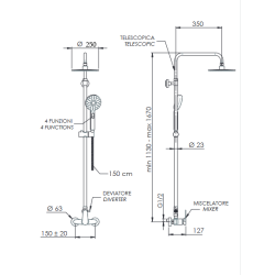 Nástěnný sprchový set FONTI 37A8MPMD25 - chrom
