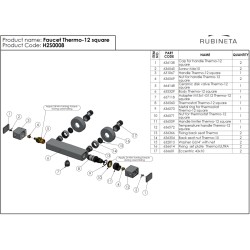 Sprchová termostatická baterie THERMO 12 SQUARE