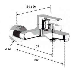 Vanová nástěnná baterie  PIRA 0508 - nikl broušený