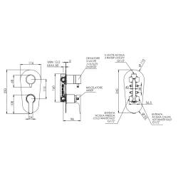 Podomítková sprchová baterie  PIRA 9314 - černá matná