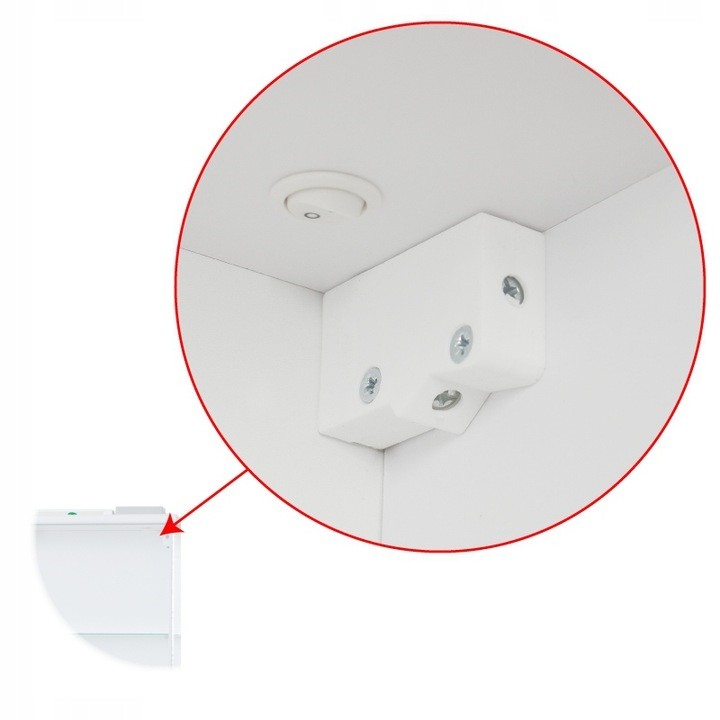 OLSEN SPA Vrchní zrcadlová skříňka NICE s LED osvětlením,  Rozměr A - 50 cm, Rozměr B - 15 cm, Rozměr C - 64 cm (OLNNIC50)