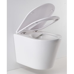 Závesné WC OVALE BASSO RIMLESS s FLAT sedadlom Soft-close