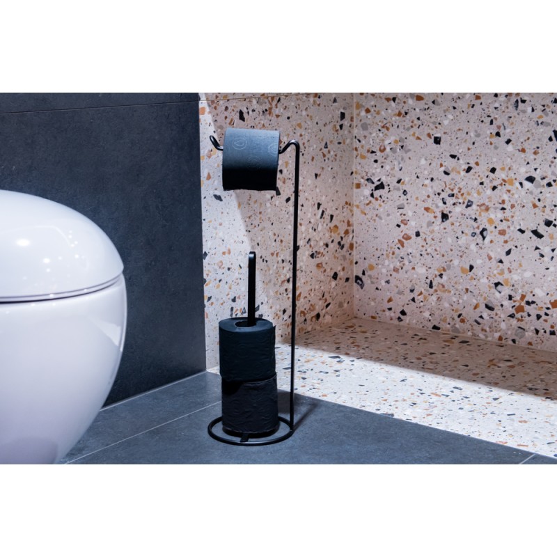 Drôtený držiak toaletného papiera, čierna farba