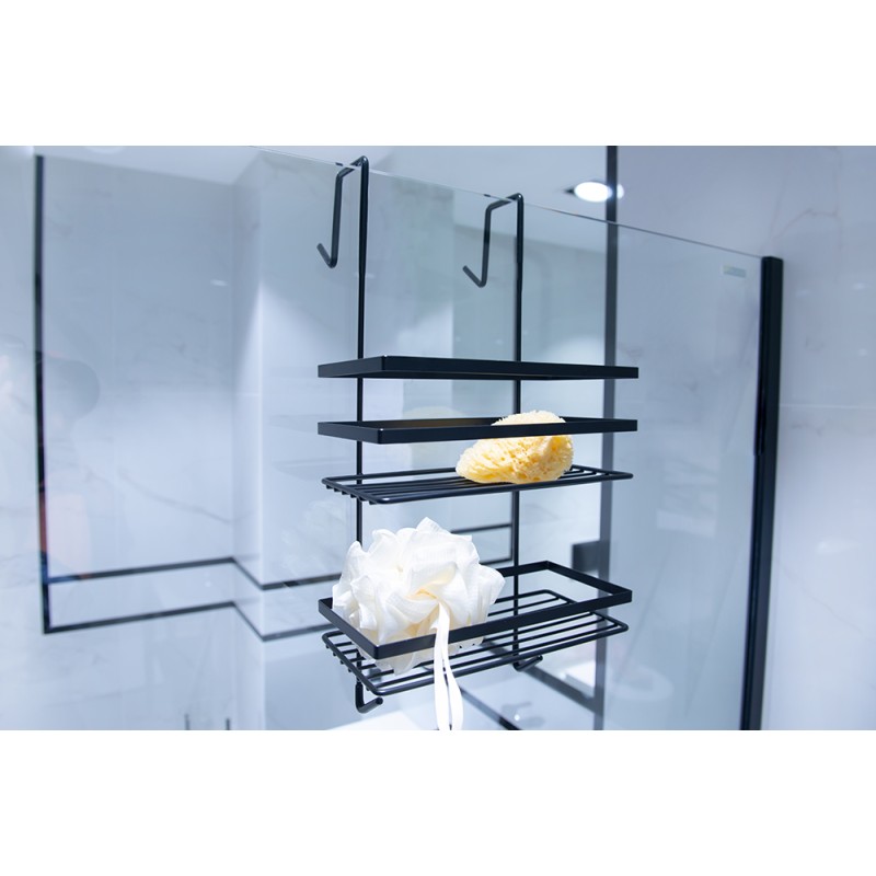 Drátěná polička, 25,2x21,5x48,7 cm, černá barva