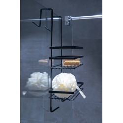 Drátěná polička, 25,2x21,5x48,7 cm, černá barva