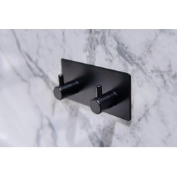 Vešiak na stenu na nalepenie 3M, kov, čierna farba